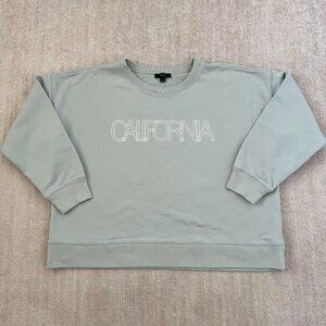 J. Crew University Terry California Crewneck Cotton Sweatshirt L Green